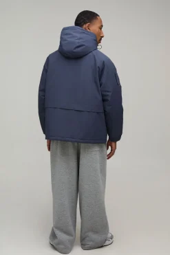 boohooMAN Parka À Panneaux Techniques Coupe Regular<Homme Manteaux Et Vestes