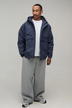 boohooMAN Parka À Panneaux Techniques Coupe Regular<Homme Manteaux Et Vestes