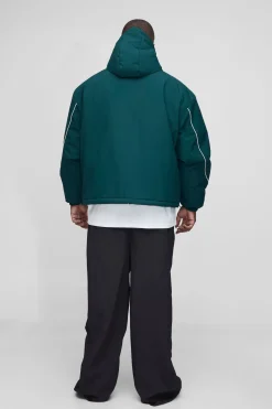 Parka Plus à coupe régulière, détails en galon et rembourrée en nylon