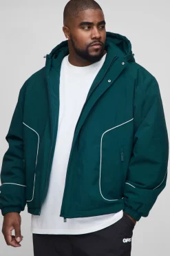Parka Plus à coupe régulière, détails en galon et rembourrée en nylon