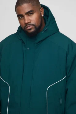 Parka Plus à coupe régulière, détails en galon et rembourrée en nylon