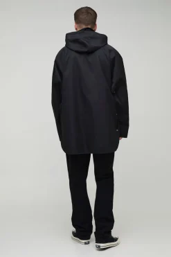 Parka pour hommes de grande taille à capuche surdimensionnée et col en corde