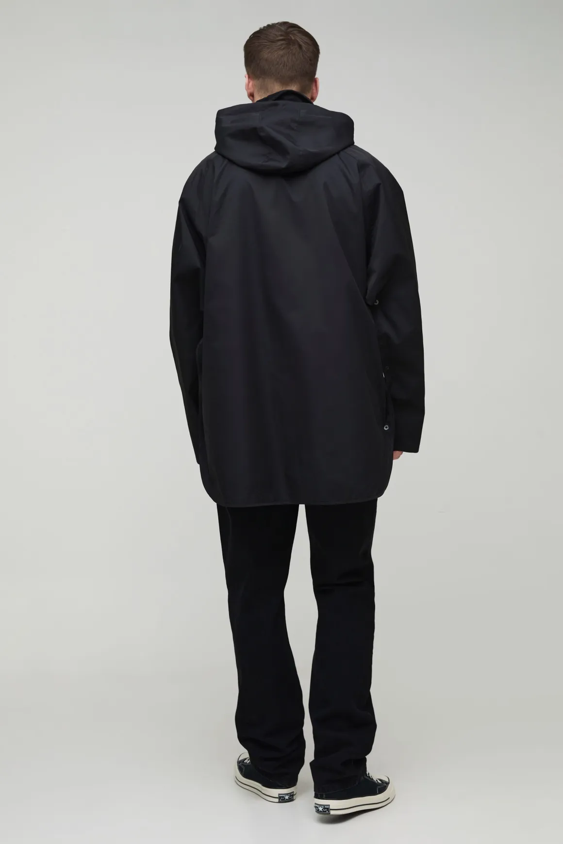 Parka pour hommes de grande taille à capuche surdimensionnée et col en corde