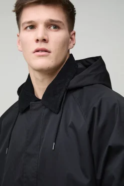 Parka pour hommes de grande taille à capuche surdimensionnée et col en corde