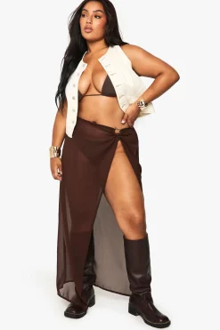 Paréo Maxi En Mousseline Avec Finitions Métalliques Grande Taille