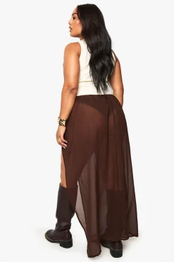 Paréo Maxi En Mousseline Avec Finitions Métalliques Grande Taille