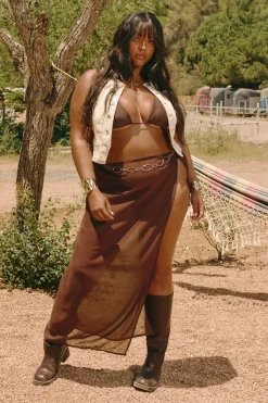 Paréo Maxi En Mousseline Avec Finitions Métalliques Grande Taille