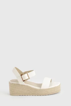 2 Part Espadrille Low Wedges