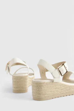 2 Part Espadrille Low Wedges