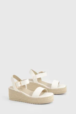 2 Part Espadrille Low Wedges