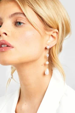 Pearl Multi Station Drop Earring