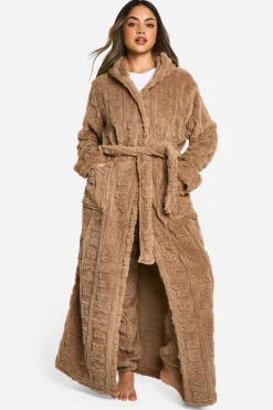 boohoo Peignoir en polaire embossé à motif ours<Femme Pyjamas