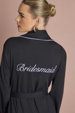 Peignoir Mini Brodé En Jersey Pour Demoiselle D'honneur