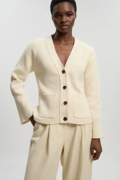 KarenMillen Petit Cardigan Boutonné En Coton Tricoté<Femme Pulls Et Gilets|Toutes Les Mailles