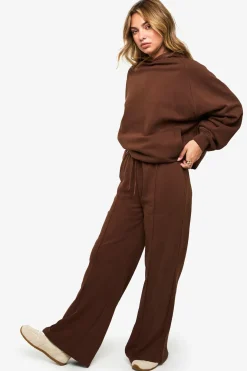 Petit détail pintuck, ceinture profonde, jogger à jambes larges
