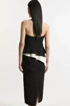 KarenMillen Petite Archive Collection - Robe midi en crêpe bandeau avec détail de nœud<Femme Toutes Les Robes|Robes D’Automne
