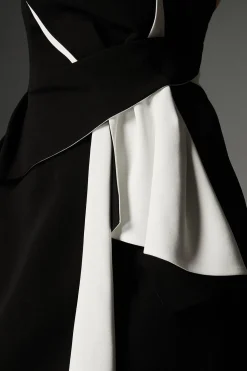 KarenMillen Petite Archive Collection - Robe midi en crêpe bandeau avec détail de nœud<Femme Toutes Les Robes|Robes D’Automne