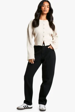 Petite Basic Black Straight Leg Jeans
