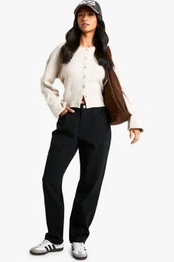Petite Basic Black Straight Leg Jeans