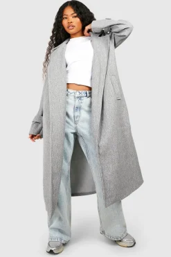 Petite Belted Wool Look Trench