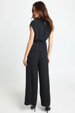 Petite blouse tissée drapée et pantalon coordonné