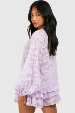 Petite chemise de plage en tissu transparent texturé