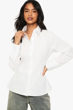 Petite Chemise Longline à Taille Cintrée