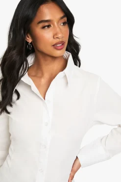 Petite Chemise Longline à Taille Cintrée