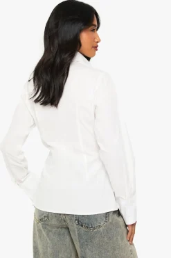 Petite Chemise Longline à Taille Cintrée