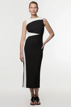 KarenMillen Petite Clean Robe Midi Crayon à Blocs de Couleur<Femme Tailleurs|Toutes Les Robes