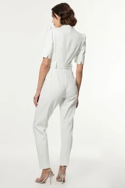 KarenMillen Petite combinaison structurée en crêpe avec ceinture intemporelle<Femme Tailleurs|Combinaisons Et Combishorts