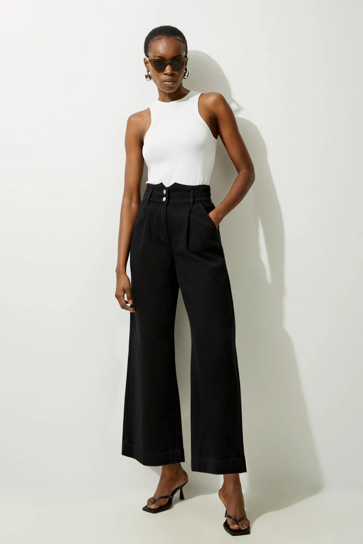 KarenMillen Petite Denim Wide Leg Trousers<Femme Denim|Jeans