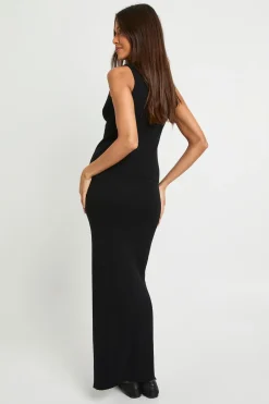 boohoo Petite ensemble coordonné de gilet en maille côtelée épaisse à col en V et jupe maxi<Femme Pulls Et Gilets|Toutes Les Mailles