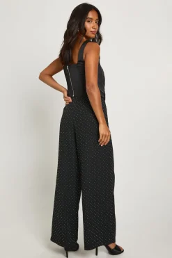 Petite Hotfix Diamante Chiffon Pantalon à jambes larges