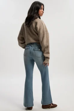 boohoo Petite Jean Bootcut Y2K à taille mi-haute<Femme Denim|Jeans