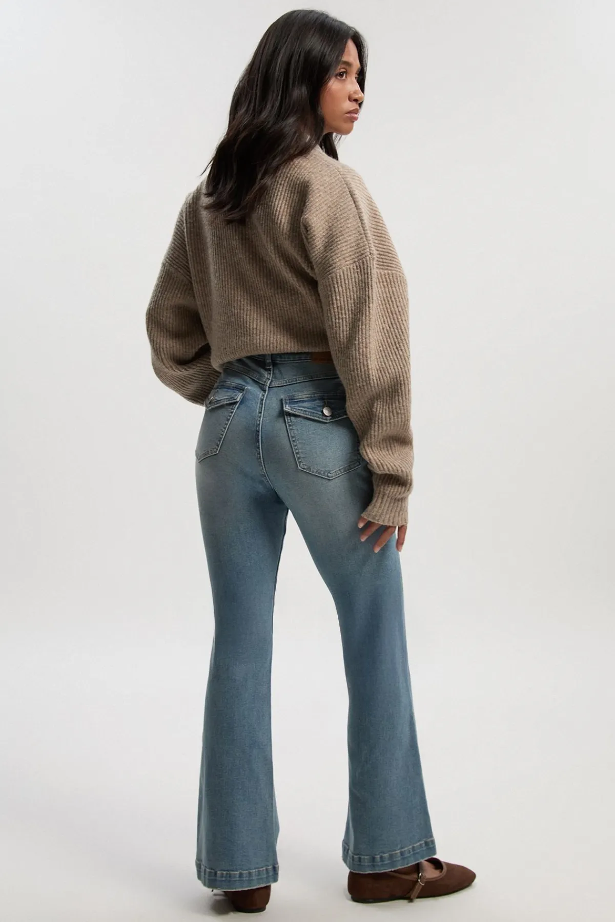 boohoo Petite Jean Bootcut Y2K à taille mi-haute<Femme Denim|Jeans
