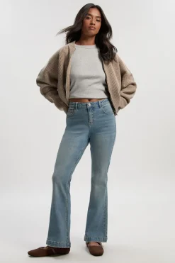 boohoo Petite Jean Bootcut Y2K à taille mi-haute<Femme Denim|Jeans