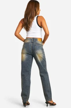 boohoo Petite - Jean mom taille haute<Femme Jeans|Denim
