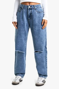 boohoo Petite Jeans Mom Déchirées à Taille Haute<Femme Denim|Jeans
