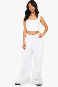 Petite Jogger à jambes droites avec détails en pintuck pour petites tailles