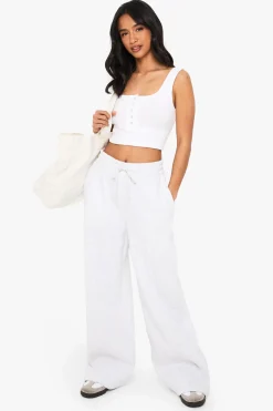 Petite Jogger à jambes droites avec détails en pintuck pour petites tailles