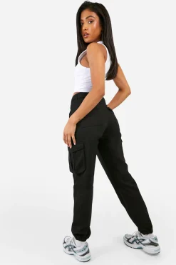 boohoo Petite Joggers Cargo en Twill à Taille Haute<Femme Pantalons