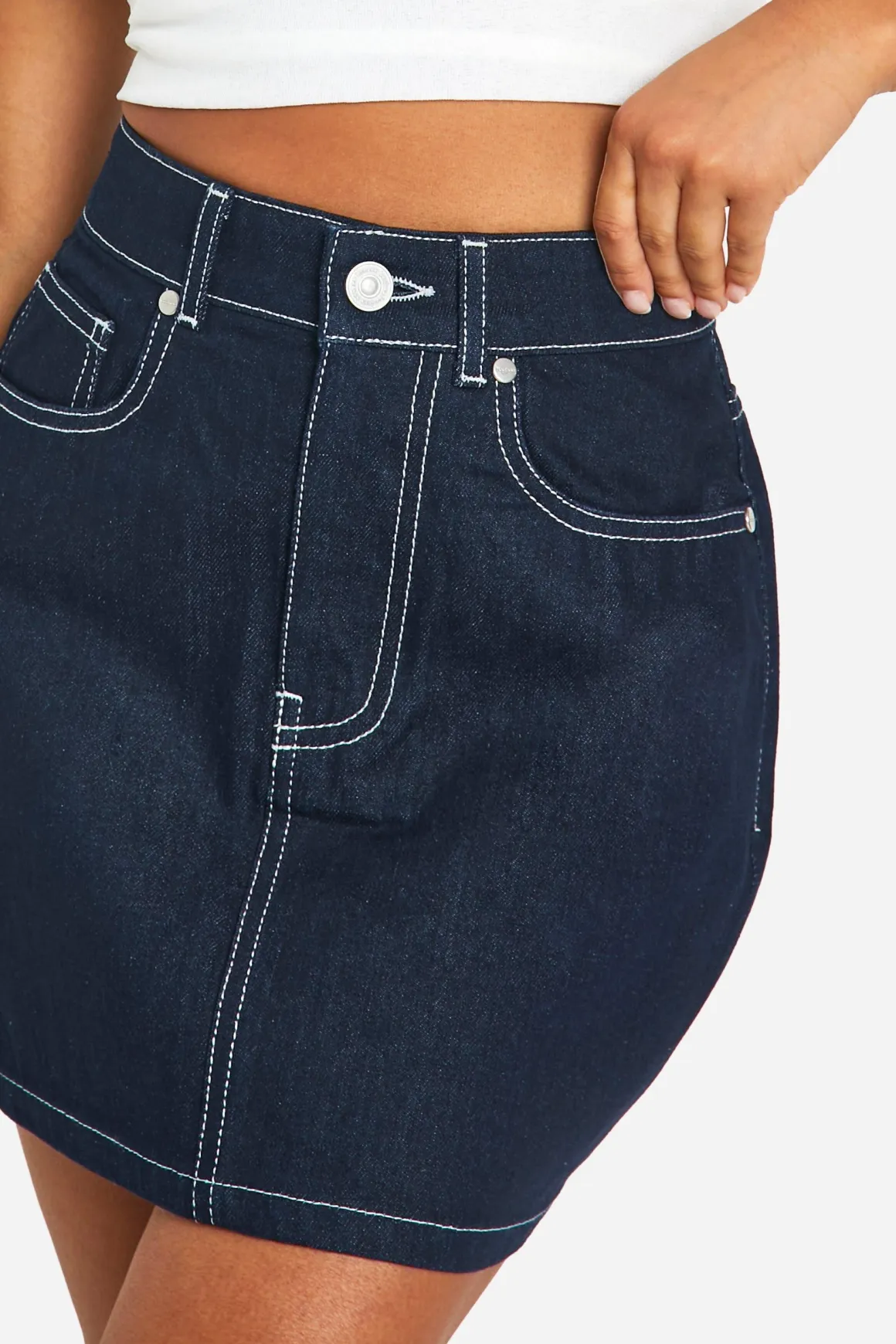 Petite Jupe Mini en Denim Indigo