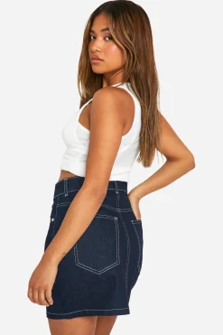 Petite Jupe Mini en Denim Indigo