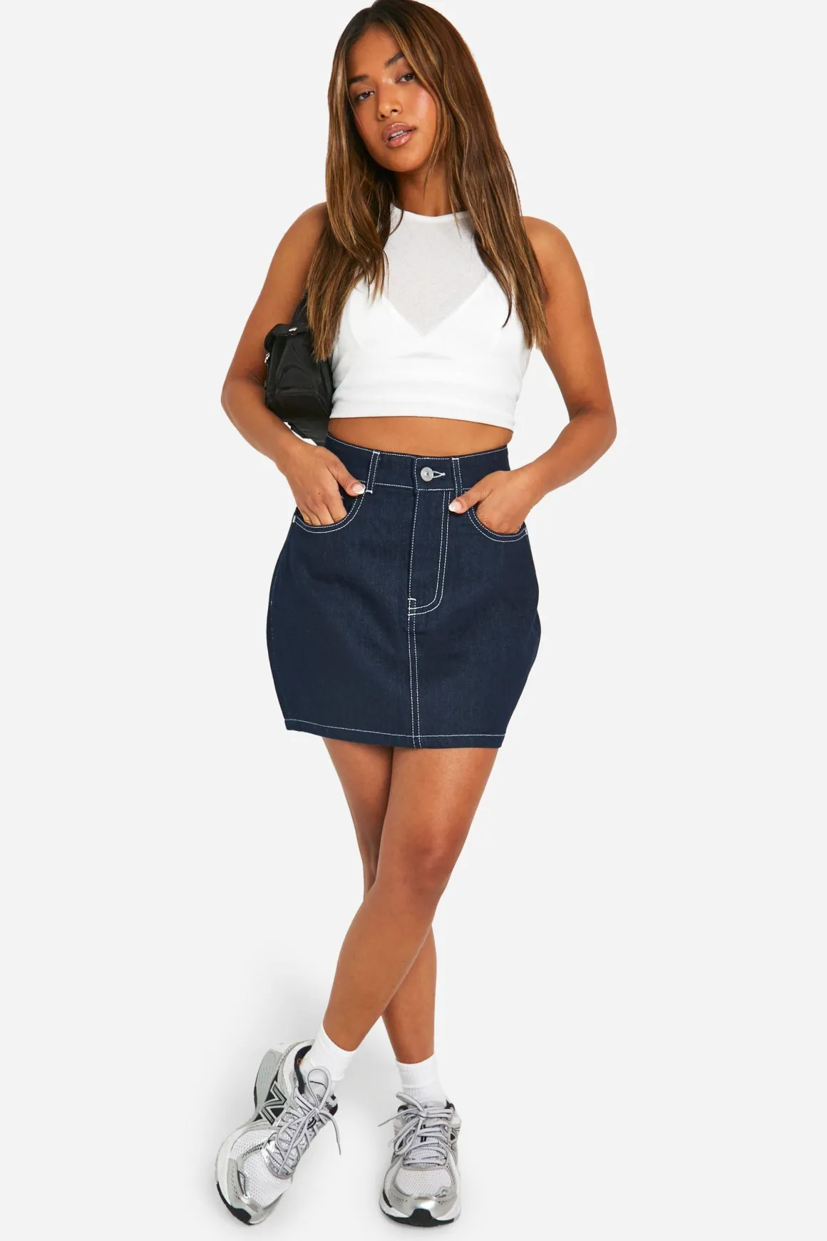 Petite Jupe Mini en Denim Indigo