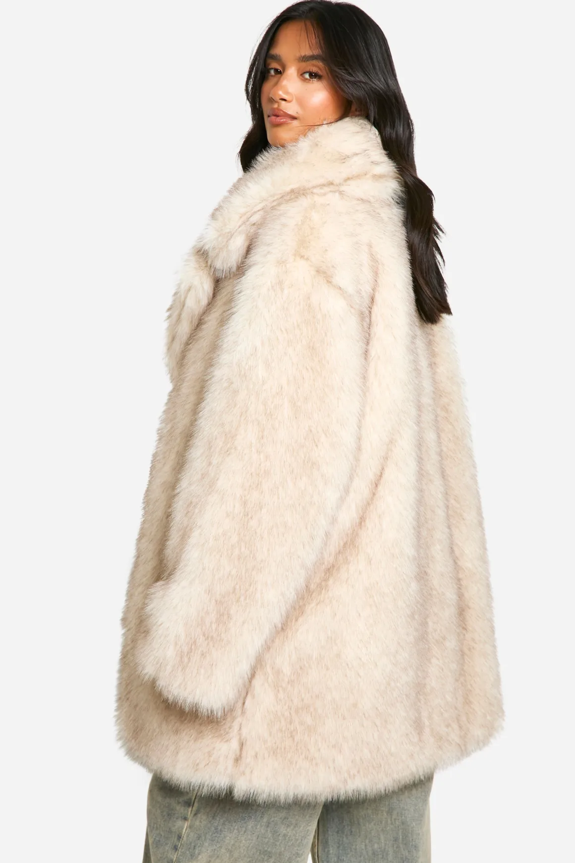 Petite Longline Vintage Look Manteau en synthétique