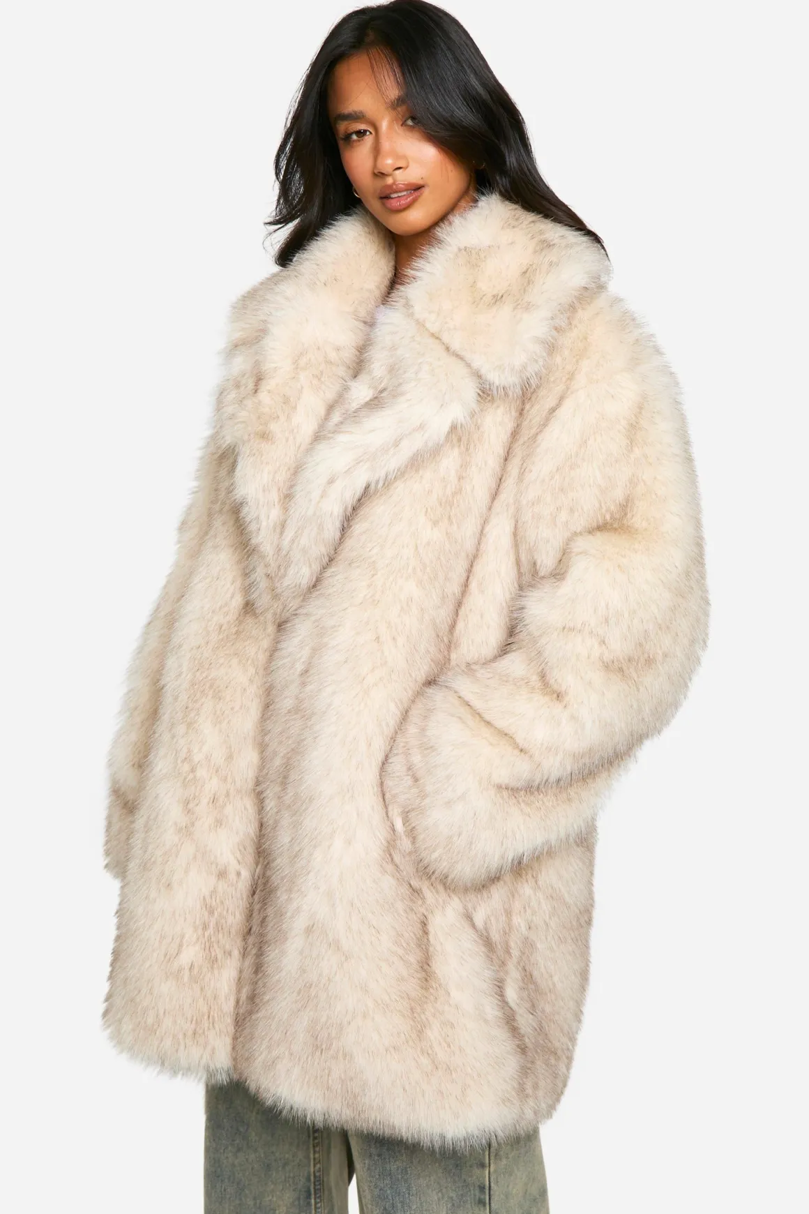 Petite Longline Vintage Look Manteau en synthétique