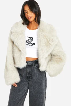 boohoo Petite Look Vintage Manteau en synthétique<Femme Vestes & Manteaux