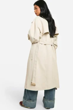 Petite Manteau Trench Oversize à Manches Raglan