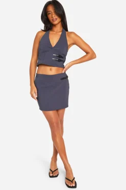 boohoo Petite Mini-Jupe Ceinturée<Femme Ensembles